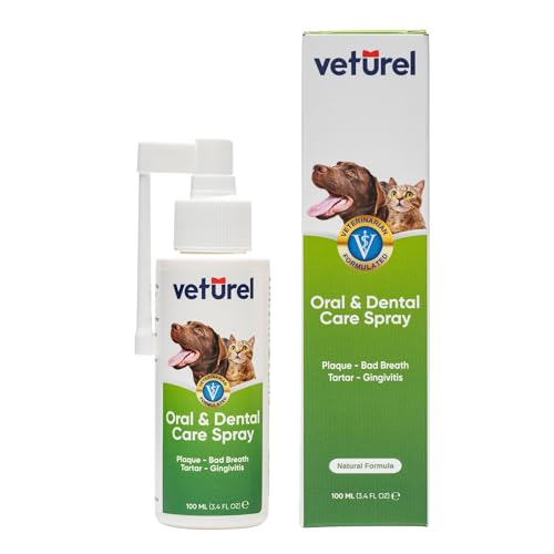 Veturel Mund- und Zahnpflegespray für Katzen und Hunde | 100ml Zahnfleisch und Plaque Reinigungsspray gegen Mundgeruch | Mundpflege für Haustiere Veturel Mund- und Zahnpflegespray für Katzen und Hunde | 100ml Zahnfleisch und Plaque Reinigungsspray gegen Mundgeruch | Mundpflege für Haustiere von Veturel