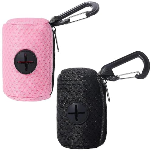 2 Stück Hundekotbeutelhalter, leichter Hundekotbeutelhalter mit Clip, wasserdichte Wanderkotschaufeln zur Müllentsorgung, freihändiges Design für Spaziergänge, Laufen, Outdoor von Vexilon