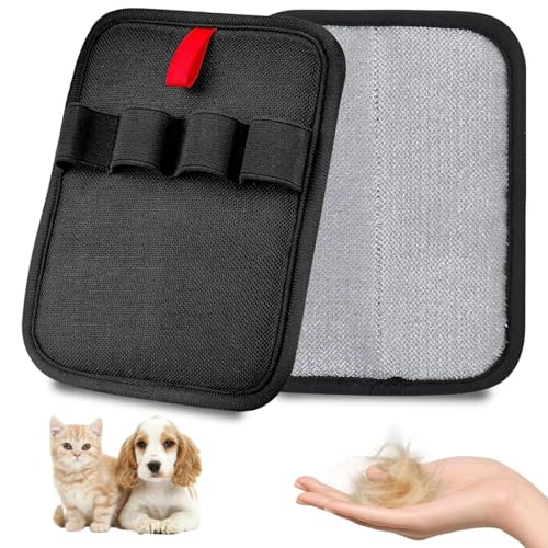 Vexilon Tierhaarentfernungshandschuh, 2 Stück, schwarz, elektrostatische Tierhaarentferner-Handschuhe, verbesserte statische Entfernungshandschuhe für Tierhaare, Hunde und Katzen, Reinigungshandschuh von Vexilon