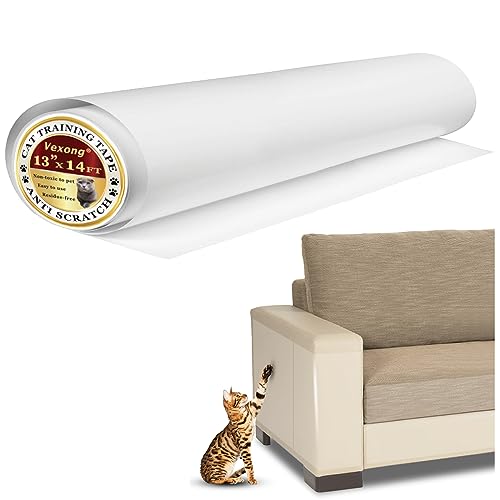 Vexong Anti-Kratzpads für Katzen, Abschreckungsband, 33 cm x 420 cm, Möbelschutz von Katzen, transparentes selbstklebendes Haustier-Trainingsband für Möbel, Couch, Tür, Nicht für Leder Vexong Anti-Kratzpads für Katzen, Abschreckungsband, 33 cm x 420 cm, Möbelschutz von Katzen, transparentes selbstklebendes Haustier-Trainingsband für Möbel, Couch, Tür, Nicht für Leder von Vexong