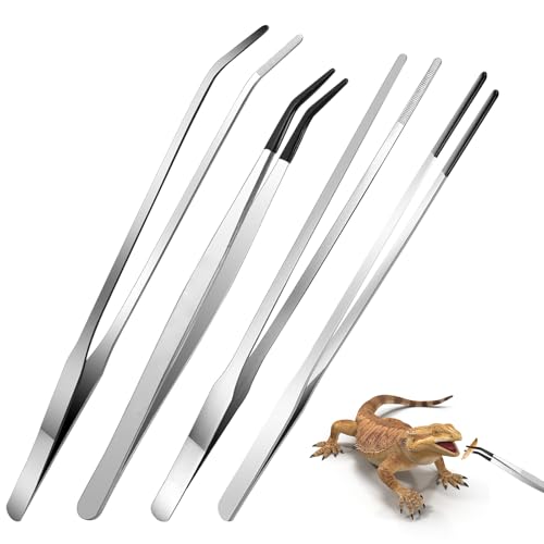 Vexran Aquarium Pinzette Edelstahl, 4 Stück Gerade Pinzette Und Gebogene Spitze Pinzette Lange Mit Gummispitze Gerade und Gebogen Pinzetteterrarium Werkzeug,Futterwerkzeug für Aquarium, Silber Vexran Aquarium Pinzette Edelstahl, 4 Stück Gerade Pinzette Und Gebogene Spitze Pinzette Lange Mit Gummispitze Gerade und Gebogen Pinzetteterrarium Werkzeug,Futterwerkzeug für Aquarium, Silber von Vexran