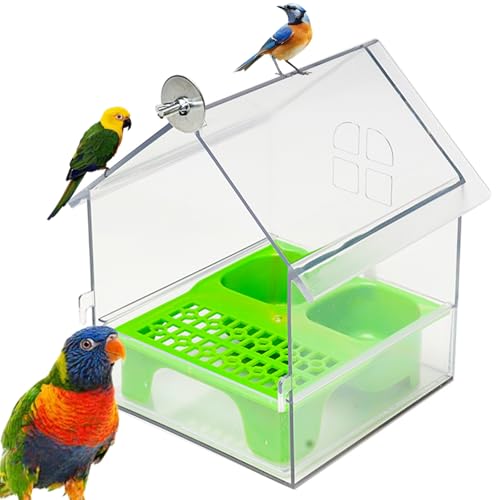 Ausziehbarer externer Papageien-Futterspender, Barsch & Play 3-in-1-Kombination, Panorama-transparente Vogelbadewanne, hängendes Wildvogel-Samen, einfach zu befüllen und zu reinigen, stabile Ausziehbarer externer Papageien-Futterspender, Barsch & Play 3-in-1-Kombination, Panorama-transparente Vogelbadewanne, hängendes Wildvogel-Samen, einfach zu befüllen und zu reinigen, stabile von Vgpbphj