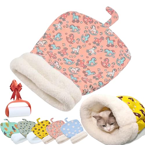 Gemütliches Haustiernest für Katzen und Hunde, Katzenschlafsack für Indoor-Katzen, 360° warmer, halbgeschlossener weicher Plüsch-Katzensack, tragbares Haustierhöhlenbett für alle Jahreszeiten (Rosa, S Gemütliches Haustiernest für Katzen und Hunde, Katzenschlafsack für Indoor-Katzen, 360° warmer, halbgeschlossener weicher Plüsch-Katzensack, tragbares Haustierhöhlenbett für alle Jahreszeiten (Rosa, S von Vgpbphj
