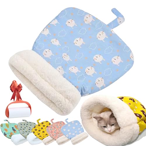 Gemütliches Haustiernest für Katzen und Hunde, Katzenschlafsack für Indoor-Katzen, 360° warmer, halbgeschlossener weicher Plüsch-Katzensack, tragbares Haustierhöhlenbett für alle Jahreszeiten (Blau, S Gemütliches Haustiernest für Katzen und Hunde, Katzenschlafsack für Indoor-Katzen, 360° warmer, halbgeschlossener weicher Plüsch-Katzensack, tragbares Haustierhöhlenbett für alle Jahreszeiten (Blau, S von Vgpbphj