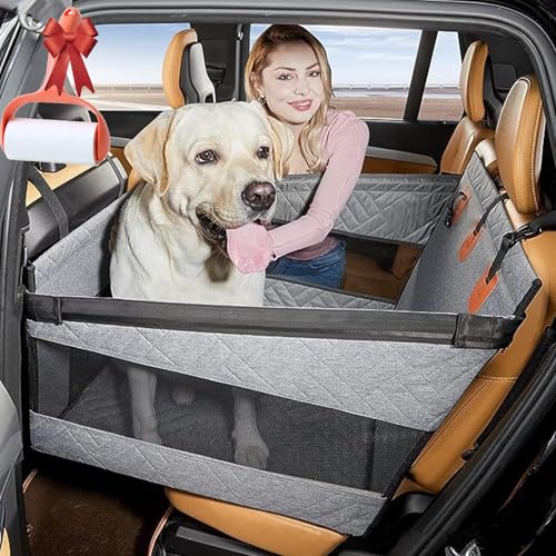 Hunde Hartboden Einzelsitz, Hartboden Autositz Erweiterung Hund, Autositz Hund Rückbank für Große Hunde Single Seat, Waterproof Non-Slip (Grau, S 56x56x5 cm) von Vgpbphj