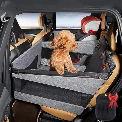 Hunde Hartboden Einzelsitz, Hartboden Autositz Erweiterung Hund, Hunde Autositz füR GroßE Hunde, Dog Hammock Waterproof Non-Slip, for Car Back Seat Front Seat (Grau, M) von Vgpbphj