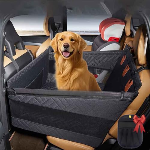 Hunde Hartboden Einzelsitz, Hartboden Autositz Erweiterung Hund, Hunde Autositz füR GroßE Hunde, Dog Hammock Waterproof Non-Slip, for Car Back Seat Front Seat (Schwarz, L) von Vgpbphj