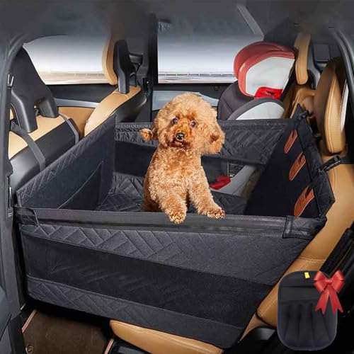 Hunde Hartboden Einzelsitz, Hartboden Autositz Erweiterung Hund, Hunde Autositz füR GroßE Hunde, Dog Hammock Waterproof Non-Slip, for Car Back Seat Front Seat (Schwarz, M) von Vgpbphj