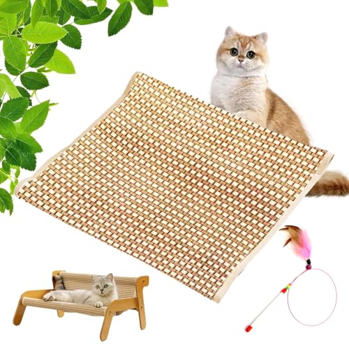 Mellowkin Katzenkratzcouch, The Claw Lounge für Katzen, 2-in-1 verschleißfester Kratz-Sisalstuhl, hohe Tragfähigkeit, gewellte Wippe, gesundes Kratzen und Entspannen (Kühlmatte Ersatzpolster) von Vgpbphj
