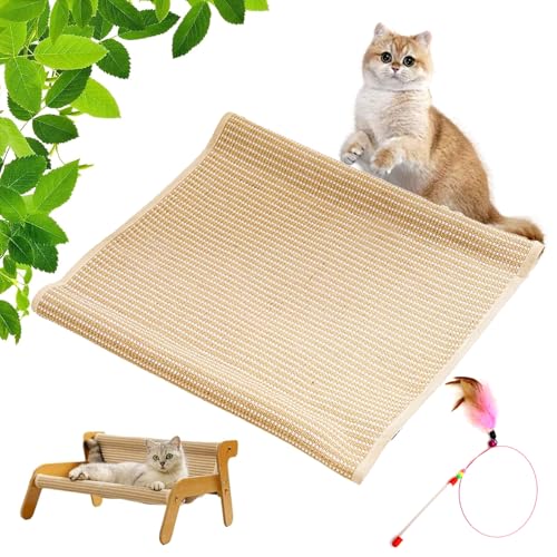 Mellowkin Katzenkratzcouch, The Claw Lounge für Katzen, 2-in-1 verschleißfester Kratz-Sisalstuhl, hohe Tragfähigkeit, gewellte Wippe, gesundes Kratzen und Entspannen (Leinen Ersatzpolster) von Vgpbphj