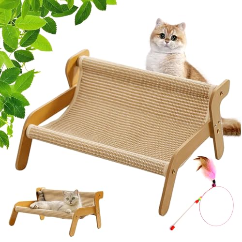 Mellowkin Katzenkratzcouch, The Claw Lounge für Katzen, 2-in-1 verschleißfester Kratz-Sisalstuhl, hohe Tragfähigkeit, gewellte Wippe, gesundes Kratzen und Entspannen (kühle Matte) von Vgpbphj