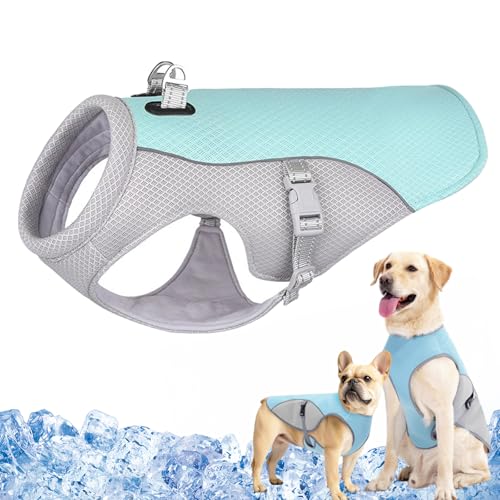 Monelia Kühlweste - Der Hitzeschutz für deinen Hund, Atmungsaktive Kühljacke für den Sommer UV-Schutz Hunde Kühlweste, Verstellbar Dog Cooling Vest, für Kleine Mittlere und Große (Blau, 3XL) von Vgpbphj