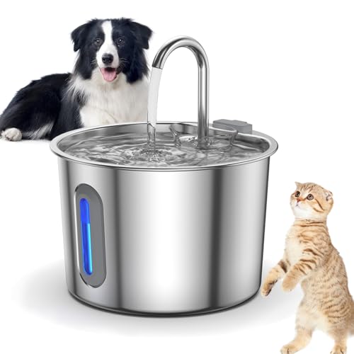 PawQuench Automatischer Haustier-Wasserbrunnen, Edelstahl-Hundewasserbrunnen, 2,2/3,2 l, Petsafe Wassernapfspender, kein Verschütten großer Hunde im Inneren, super leise, mehrschichtige Filtration PawQuench Automatischer Haustier-Wasserbrunnen, Edelstahl-Hundewasserbrunnen, 2,2/3,2 l, Petsafe Wassernapfspender, kein Verschütten großer Hunde im Inneren, super leise, mehrschichtige Filtration von Vgpbphj