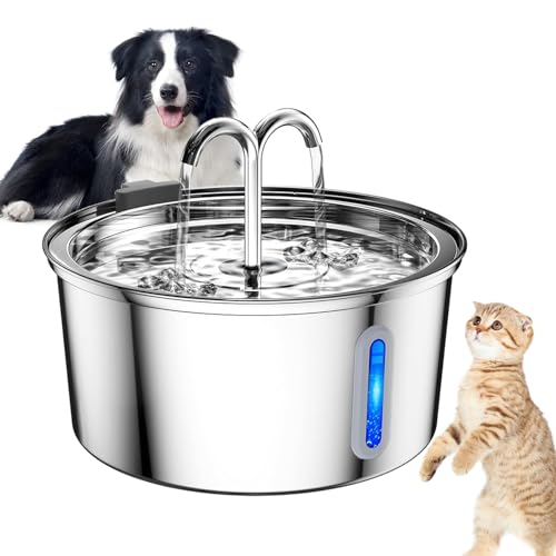 PawQuench Automatischer Haustier-Wasserbrunnen, Edelstahl-Hundewasserbrunnen, 2,2/3,2 l, Petsafe Wassernapfspender, kein Verschütten großer Hunde im Inneren, super leise, mehrschichtige Filtration PawQuench Automatischer Haustier-Wasserbrunnen, Edelstahl-Hundewasserbrunnen, 2,2/3,2 l, Petsafe Wassernapfspender, kein Verschütten großer Hunde im Inneren, super leise, mehrschichtige Filtration von Vgpbphj