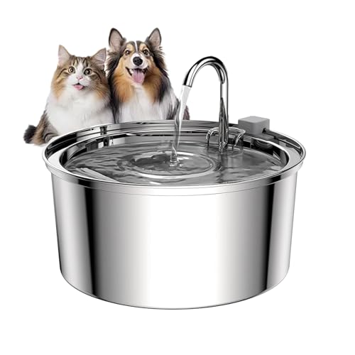 Pawquench Automatic Pet Water Fountain, Self Cleaning Water Bowl Dispenser for Dog, Multi-Filtration, Stainless Steel Dog Water Bowl Dispenser, Deeper Drinking Area, Super Quiet (A, one Size) von Vgpbphj