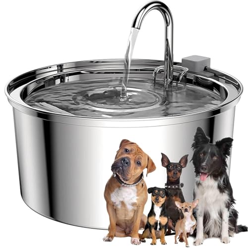 Pawquench Automatic Pet Water Fountain, Self Cleaning Water Bowl Dispenser for Dog, Stainless Steel Waterfall Cat Water Fountain, with Ultra-Quiet Pump,for Multi-Pet Home (A, ONE Size) von Vgpbphj