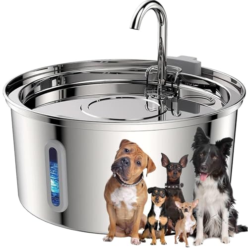 Pawquench Automatic Pet Water Fountain, Self Cleaning Water Bowl Dispenser for Dog, Stainless Steel Waterfall Cat Water Fountain, with Ultra-Quiet Pump,for Multi-Pet Home (B, ONE Size) von Vgpbphj