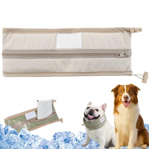 PetzyMart CoolLoop, Abkühlung Collar für Hunde Sommer, Kühlhalsband with Ice Packs, 360° Cooling Wrap, Adjustable Kühlendes Halstuch für Kleine, Mittlere, Große Hunde, No Soaking (Braun, L (50–63 cm)) PetzyMart CoolLoop, Abkühlung Collar für Hunde Sommer, Kühlhalsband with Ice Packs, 360° Cooling Wrap, Adjustable Kühlendes Halstuch für Kleine, Mittlere, Große Hunde, No Soaking (Braun, L (50–63 cm)) von Vgpbphj