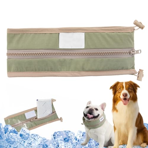 PetzyMart CoolLoop, Abkühlung Collar für Hunde Sommer, Kühlhalsband with Ice Packs, 360° Cooling Wrap, Adjustable Kühlendes Halstuch für Kleine, Mittlere, Große Hunde, No Soaking (Grün, L (50–63 cm)) PetzyMart CoolLoop, Abkühlung Collar für Hunde Sommer, Kühlhalsband with Ice Packs, 360° Cooling Wrap, Adjustable Kühlendes Halstuch für Kleine, Mittlere, Große Hunde, No Soaking (Grün, L (50–63 cm)) von Vgpbphj