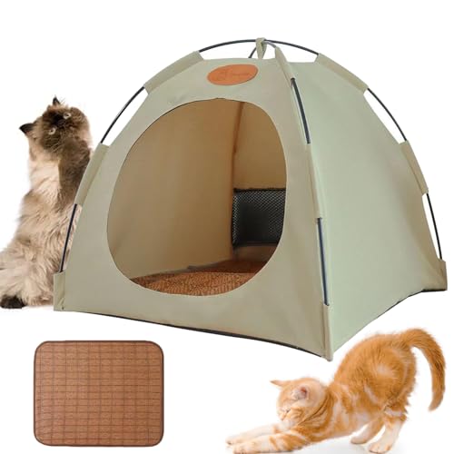 Pfoten-bedarf Premium Katzen Kühlzelt, Katzenzelt Outdoor, Portable Washable Cat Cooling Tent, Natürliche Kühlung & Atmungsaktives, Leicht & Tragbar, Flexibel Aufstellbar (Beige, L (48 x 48 x 42 cm)) Pfoten-bedarf Premium Katzen Kühlzelt, Katzenzelt Outdoor, Portable Washable Cat Cooling Tent, Natürliche Kühlung & Atmungsaktives, Leicht & Tragbar, Flexibel Aufstellbar (Beige, L (48 x 48 x 42 cm)) von Vgpbphj