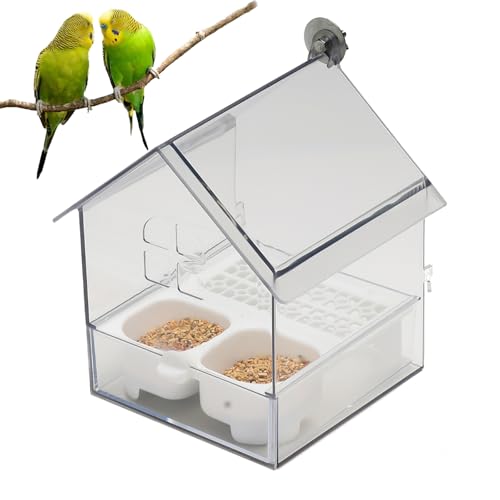 Pull-Out External Parrot Feeder, Perch & Play 3-in-1 Combo, 14x14.6x18cm, Hanging Wild Bird Seed with Squirrel Proof Tray, Stable Installation (A) von Vgpbphj