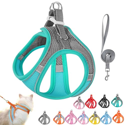 Stimulicat Katzengeschirr, Design für Outdoor-Katzen, ausbruchsicheres Katzengeschirr, Verstellbares, weiches Netzgewebe mit reflektierenden Sicherheitsstreifen, Katzenweste, Leine-Set, kein Würgen Stimulicat Katzengeschirr, Design für Outdoor-Katzen, ausbruchsicheres Katzengeschirr, Verstellbares, weiches Netzgewebe mit reflektierenden Sicherheitsstreifen, Katzenweste, Leine-Set, kein Würgen von Vgpbphj