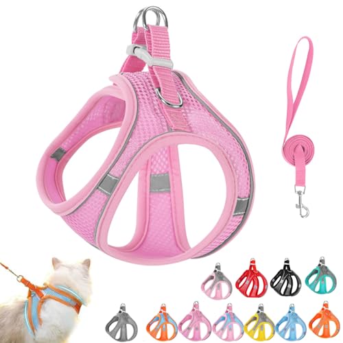 Stimulicat Katzengeschirr, Design für Outdoor-Katzen, ausbruchsicheres Katzengeschirr, Verstellbares, weiches Netzgewebe mit reflektierenden Sicherheitsstreifen, Katzenweste, Leine-Set, kein Würgen Stimulicat Katzengeschirr, Design für Outdoor-Katzen, ausbruchsicheres Katzengeschirr, Verstellbares, weiches Netzgewebe mit reflektierenden Sicherheitsstreifen, Katzenweste, Leine-Set, kein Würgen von Vgpbphj