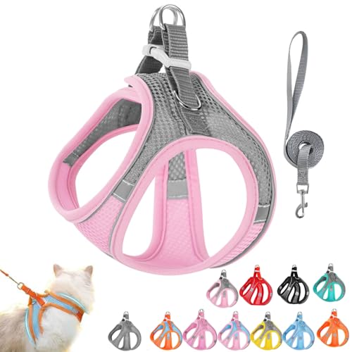 Stimulicat Katzengeschirr, Design für Outdoor-Katzen, ausbruchsicheres Katzengeschirr, Verstellbares, weiches Netzgewebe mit reflektierenden Sicherheitsstreifen, Katzenweste, Leine-Set, kein Würgen Stimulicat Katzengeschirr, Design für Outdoor-Katzen, ausbruchsicheres Katzengeschirr, Verstellbares, weiches Netzgewebe mit reflektierenden Sicherheitsstreifen, Katzenweste, Leine-Set, kein Würgen von Vgpbphj