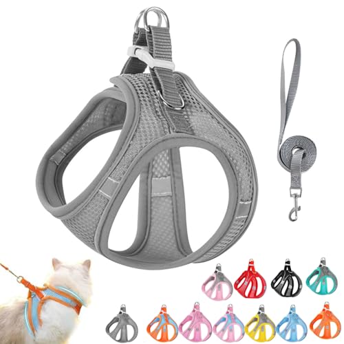 Stimulicat Katzengeschirr, Design für Outdoor-Katzen, ausbruchsicheres Katzengeschirr, verstellbare, weiche Netzweste mit reflektierenden Sicherheitsstreifen, Katzenweste, Leine-Set, kein Würgen, kein Stimulicat Katzengeschirr, Design für Outdoor-Katzen, ausbruchsicheres Katzengeschirr, verstellbare, weiche Netzweste mit reflektierenden Sicherheitsstreifen, Katzenweste, Leine-Set, kein Würgen, kein von Vgpbphj