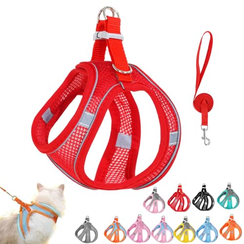 Stimulicat Katzengeschirr, Design für Outdoor-Katzen, ausbruchsicheres Katzengeschirr, verstellbare weiche Netzweste mit reflektierenden Sicherheitsstreifen, Katzenweste, Leine, kein Würgen, kein Stimulicat Katzengeschirr, Design für Outdoor-Katzen, ausbruchsicheres Katzengeschirr, verstellbare weiche Netzweste mit reflektierenden Sicherheitsstreifen, Katzenweste, Leine, kein Würgen, kein von Vgpbphj