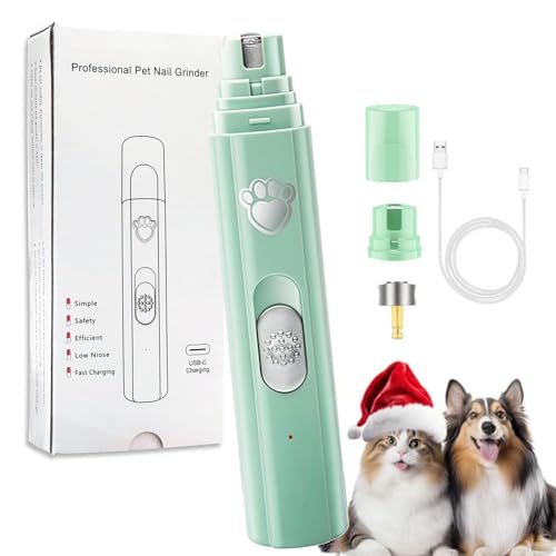 Vgpbphj Concertchop Dog Nail Grinder, Silent Pet Nail Grinder for Dogs, Electric Dog Claw Nail File, Smart LED Pet Grinder - See Blood Vessels, Zero Ouch (Green) von Vgpbphj