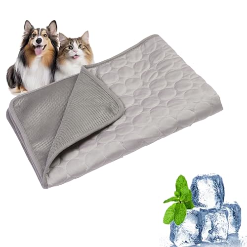 Vgpbphj Cooling Mat for Summer, Cooling Mat Dog, Dog Cooling Mat for Dogs & Cats, Self-Cooling Mat for Pets, Abrasion and Bite Resistant, Machine Washable, Home & Outdoor (Grey, S-50 * 40cm) von Vgpbphj