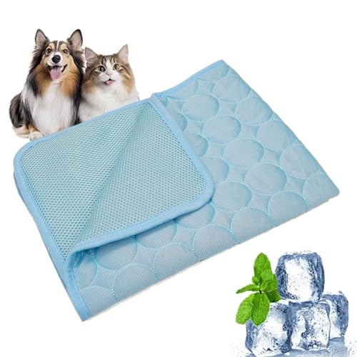 Vgpbphj Cooling Mat for Summer, Cooling Mat Dog, Dog Cooling Mat for Dogs & Cats, Self-Cooling Mat for Pets, Abrasion and Bite Resistant, Machine Washable, Home & Outdoor (Light Blue, M-62 * 50cm) von Vgpbphj