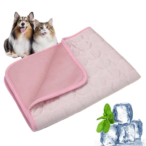 Vgpbphj Cooling Mat for Summer, Cooling Mat Dog, Dog Cooling Mat for Dogs & Cats, Self-Cooling Mat for Pets, Abrasion and Bite Resistant, Machine Washable, Home & Outdoor (Pink, XL-100 * 70cm) von Vgpbphj