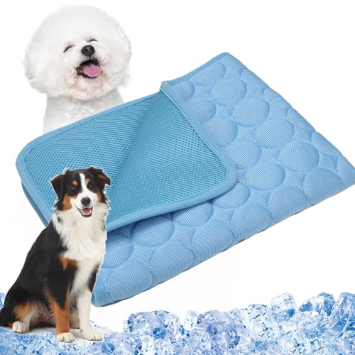 Vgpbphj Fancystuff PfotenFrost Kühlmatte, Pfotenfrost Matte, Waschbare Pfoten Frost Kühlmatte Für Haustiere, Dog Cooling Mat, Eiskühler Stoff für Gartenbett, Haus und Autositz (Blue, XS) von Vgpbphj