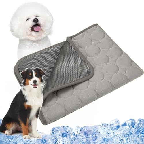 Vgpbphj Fancystuff PfotenFrost Kühlmatte, Pfotenfrost Matte, Waschbare Pfoten Frost Kühlmatte Für Haustiere, Dog Cooling Mat, Eiskühler Stoff für Gartenbett, Haus und Autositz (Grey, M) von Vgpbphj