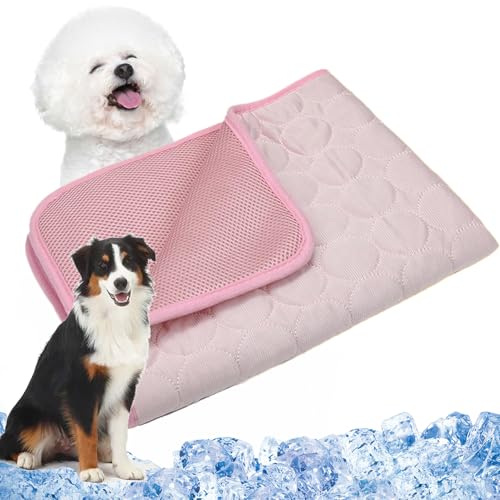 Vgpbphj Fancystuff PfotenFrost Kühlmatte, Pfotenfrost Matte, Waschbare Pfoten Frost Kühlmatte Für Haustiere, Dog Cooling Mat, Eiskühler Stoff für Gartenbett, Haus und Autositz (pink, M) von Vgpbphj