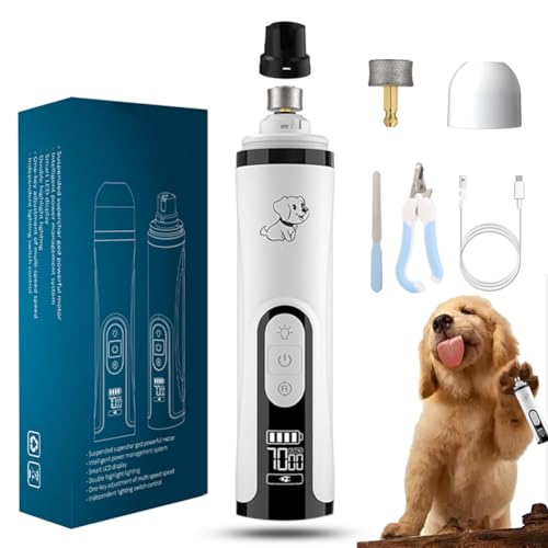 Vgpbphj Furryplanets Hund Krallenschleifer, 2026 Upgrade Elektrischer Krallenschleifer füR Hunde, Krallenschere füR Hunde Leiser, with LED Dual Lights 3-Speed Adjustable, Gentle and Professional (1) von Vgpbphj