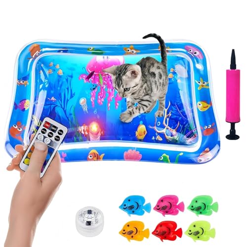 Vgpbphj Glow Pad für Katzen, 2025 Upgrade, beleuchtete Wassermatte für Katzen, bewegungsausgelöste RGB-Lichteffekte, verdickter Wassersensor, Haustier-Spielmatte, Ozeanbrise Splashland für Katzen (1 Vgpbphj Glow Pad für Katzen, 2025 Upgrade, beleuchtete Wassermatte für Katzen, bewegungsausgelöste RGB-Lichteffekte, verdickter Wassersensor, Haustier-Spielmatte, Ozeanbrise Splashland für Katzen (1 von Vgpbphj