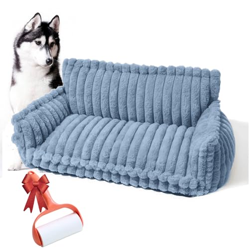 Vgpbphj Haustiersofa Chaffar, Cord Hundebett Hundesofa Inkl. Mini-Kissen, Waschbarer Hundecouch Grosse Hunde, Schlafplätze & Möbel für Hunde (Blau, M (60x45x30cm)) von Vgpbphj
