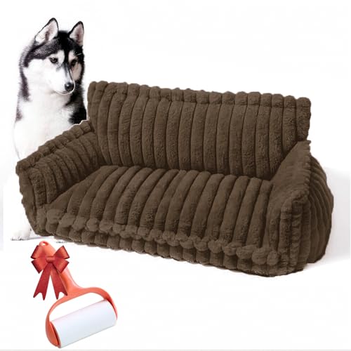 Vgpbphj Haustiersofa Chaffar, Cord Hundebett Hundesofa Inkl. Mini-Kissen, Waschbarer Hundecouch Grosse Hunde, Schlafplätze & Möbel für Hunde (Dunkelbraun, M (60x45x30cm)) von Vgpbphj