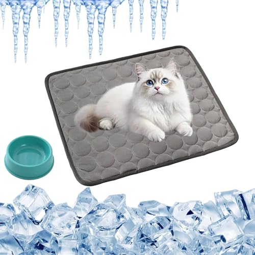 Vgpbphj KüHlmatte Katze, 2025 Upgrade Groß KüHlmatte FüR Katzen SelbstküHlend, KüHlmatte Haustier Aus Eisseide, Sommer KüHlmatte Ohne Gel, rutschfest Abriebfest (Dunkelgrau, XXL-150 * 100cm) von Vgpbphj