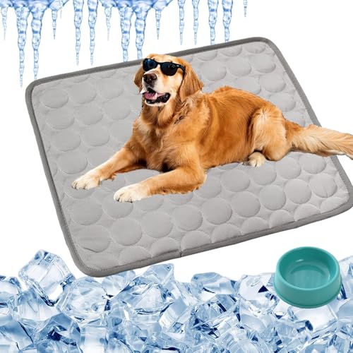 Vgpbphj Kühlmatte Hund Testsieger, HundeküHlmatte SelbstküHlend Aus Eisseide, KüHlmatte Hund Ohne Gel, KüHlendes Hundebett, Waschbar KüHlende Hundedecke, rutschfest Abriebfest (Grau, S-50 * 40cm) Vgpbphj Kühlmatte Hund Testsieger, HundeküHlmatte SelbstküHlend Aus Eisseide, KüHlmatte Hund Ohne Gel, KüHlendes Hundebett, Waschbar KüHlende Hundedecke, rutschfest Abriebfest (Grau, S-50 * 40cm) von Vgpbphj