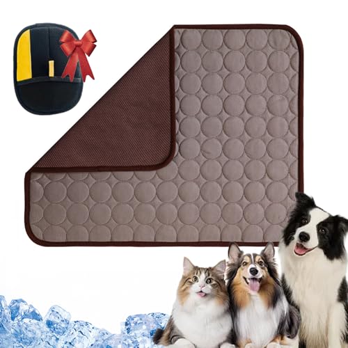 Vgpbphj Nordseepfote Kühlmatte Hund, Selbstkühlende Hundematte, Pelzbarn Kühlmatte für Den Sommer, Kühldecke Cooling Mat for Small, Large Dogs, Waterproof, Non-Slip (Brown, XXL-150 * 100cm) von Vgpbphj