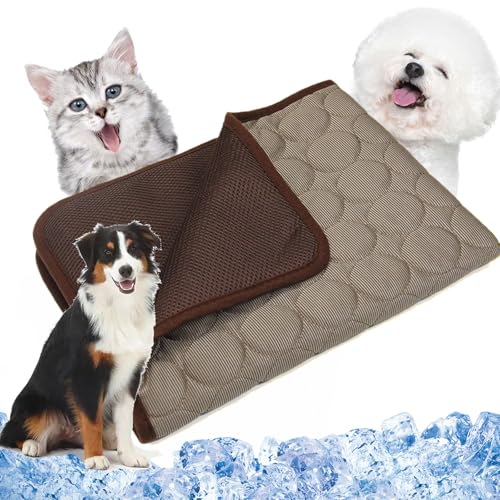 Vgpbphj Nordseepfote Kühlmatte für den Sommer, Paw Frost Mat for Cats and Dogs, Pfotenfrost Mat, Washable & Foldable Cooling Blanket, Breathable Self-Cooling Blanket, Dog Cushion (Coffee, XXL) von Vgpbphj