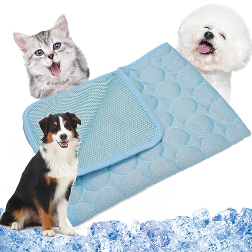 Vgpbphj Nordseepfote Kühlmatte für den Sommer, Paw Frost Mat for Cats and Dogs, Pfotenfrost Mat, Washable & Foldable Cooling Blanket, Breathable Self-Cooling Blanket, Dog Cushion (Light Blue, XXL) von Vgpbphj