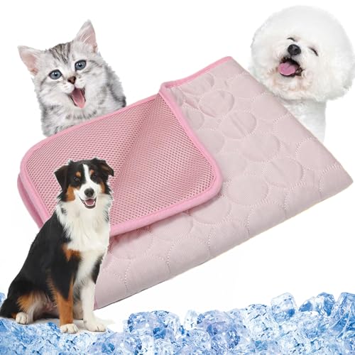 Vgpbphj Nordseepfote Kühlmatte für den Sommer, Paw Frost Mat for Cats and Dogs, Pfotenfrost Mat, Washable & Foldable Cooling Blanket, Breathable Self-Cooling Blanket, Dog Cushion (pink, XXL) von Vgpbphj