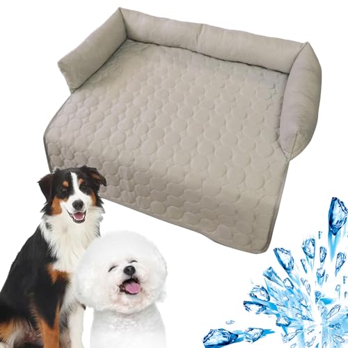 Vgpbphj Pelzbarn KüHlendes Sofabett, Pelzbarn Cooling Sofa Bed, Heatrelief Cooling Dog Bed, Fur Barn Cool Dog Blanket, Waterproof Couch Cover, Machine Washable (Beige, M: 70 * 70CM) von Vgpbphj