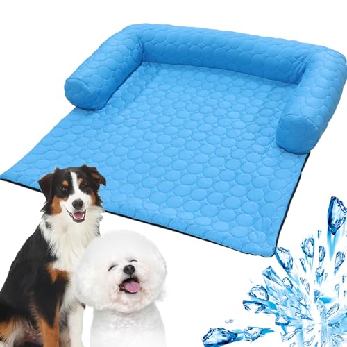 Vgpbphj Pelzbarn KüHlendes Sofabett, Pelzbarn Cooling Sofa Bed, Heatrelief Cooling Dog Bed, Fur Barn Cool Dog Blanket, Waterproof Couch Cover, Machine Washable (Blue, M: 70 * 70CM) von Vgpbphj