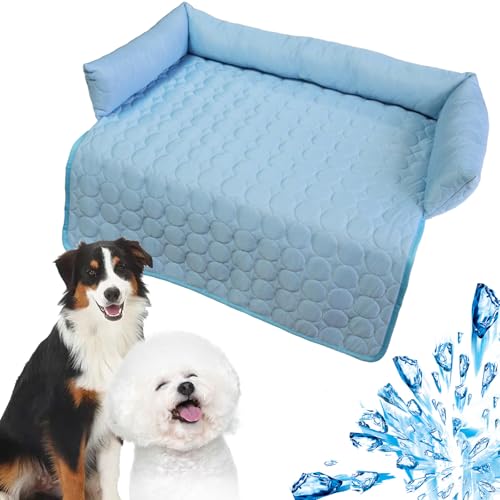 Vgpbphj Pelzbarn KüHlendes Sofabett, Pelzbarn Cooling Sofa Bed, Heatrelief Cooling Dog Bed, Fur Barn Cool Dog Blanket, Waterproof Couch Cover, Machine Washable (Light Blue, L: 90 * 90CM) von Vgpbphj